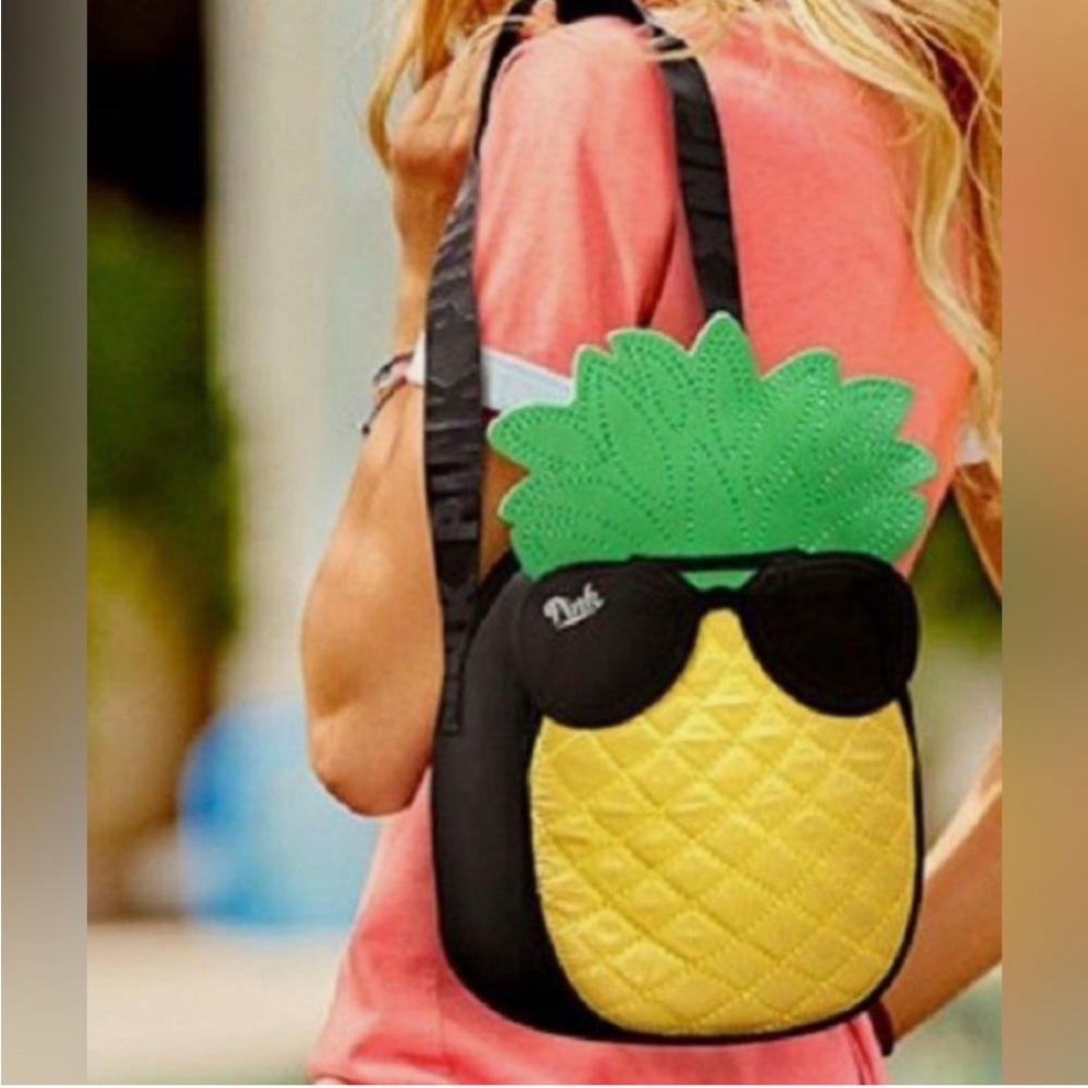 Pink Pineapple Cooler Bag - Neon Yellow & Green Summer - Picture 2 of 4